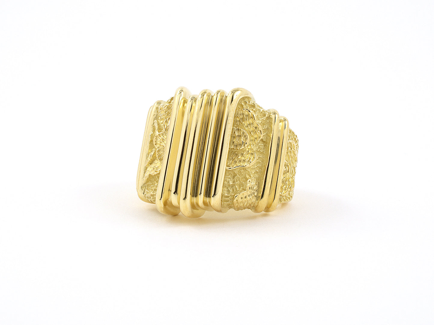 901956 - Circa 1990s Dunay Cinnabar Gold Ring