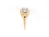 901960 - SOLD - Art Deco Gold Diamond 3 Stone Stamped Ring