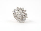 901962 - SOLD - Circa 1960 Platinum Diamond Twist Cluster Ring