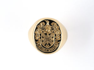 901964 - SOLD - Circa 1970 Tiffany Semper Fidelis Gold Signet Marine Corps Seal Ring