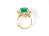 901966 - Circa 1980 Gold AGL Colombian Emerald Diamond Cluster Ring