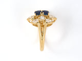 901967 - Chaumet Paris Gold Sapphire Diamond French Floral Dinner Cocktail Ring
