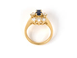 901967 - Chaumet Paris Gold Sapphire Diamond French Floral Dinner Cocktail Ring