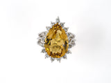 901968 - SOLD - Gold Citrine Diamond Pear Shape Cluster Ring