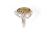 901968 - SOLD - Gold Citrine Diamond Pear Shape Cluster Ring
