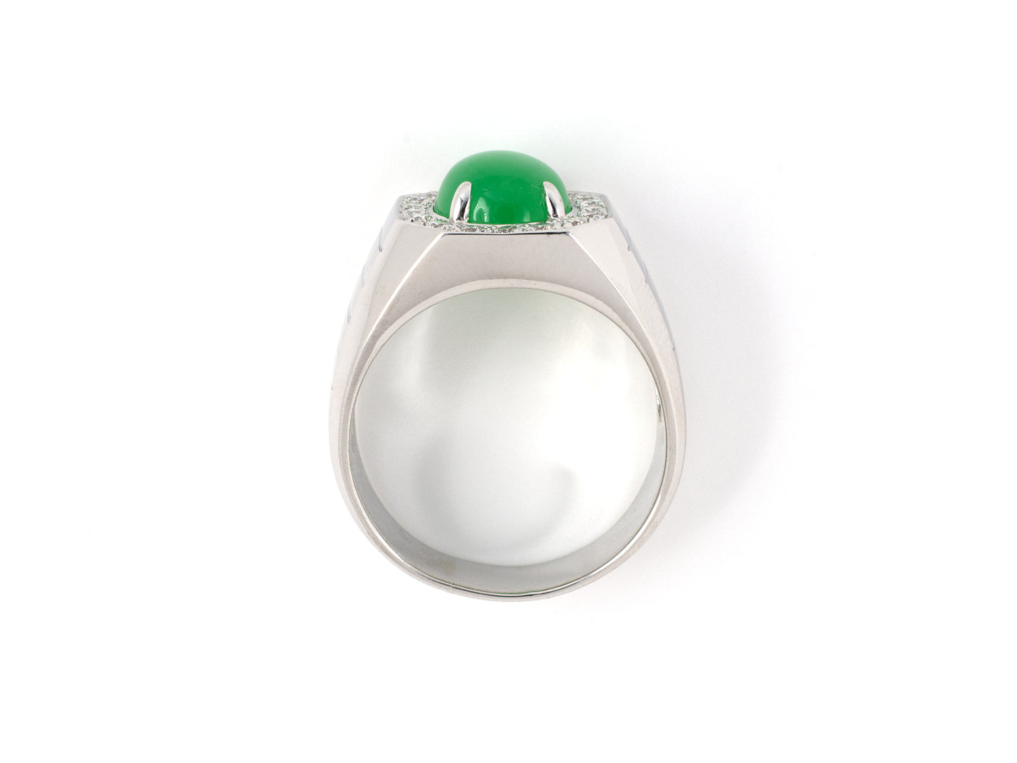 901970 - Gold Jadeite Diamond Cluster Ring
