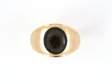 901974 - SOLD - Circa 1980 Gold Black Star Sapphire Gypsy Ring