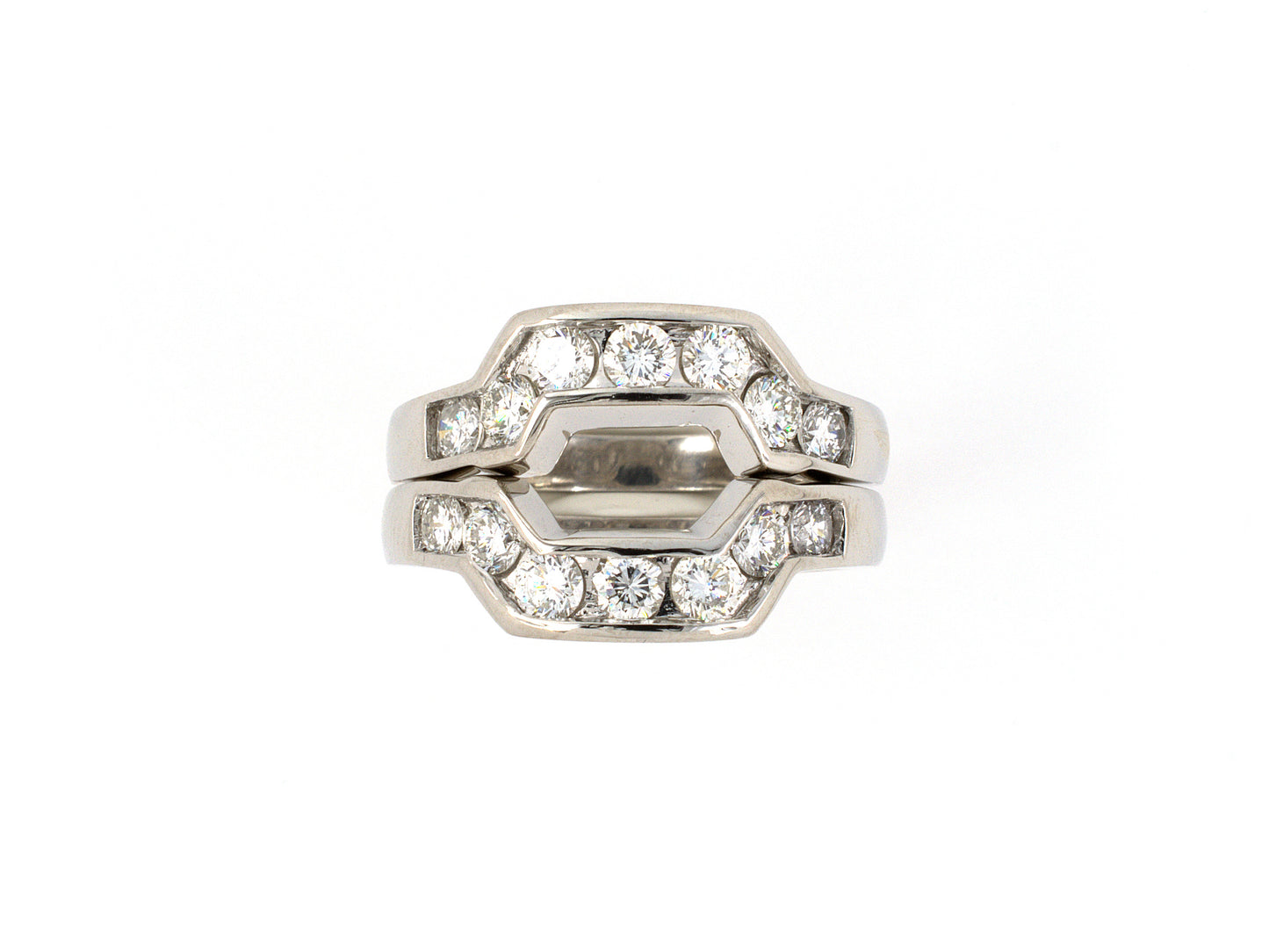 901976 - Platinum Diamond Channel Set Fitted Pair Of Guard Rings