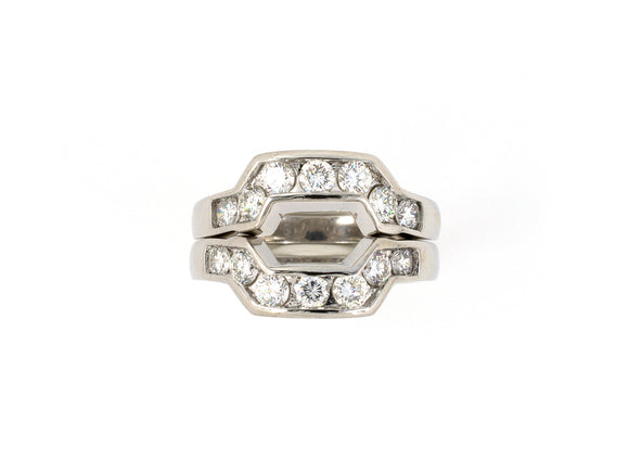 901976 - Platinum Diamond Channel Set Fitted Pair Of Guard Rings