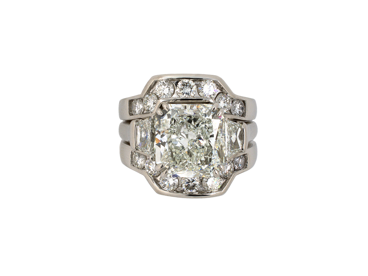 901976 - Platinum Diamond Channel Set Fitted Pair Of Guard Rings