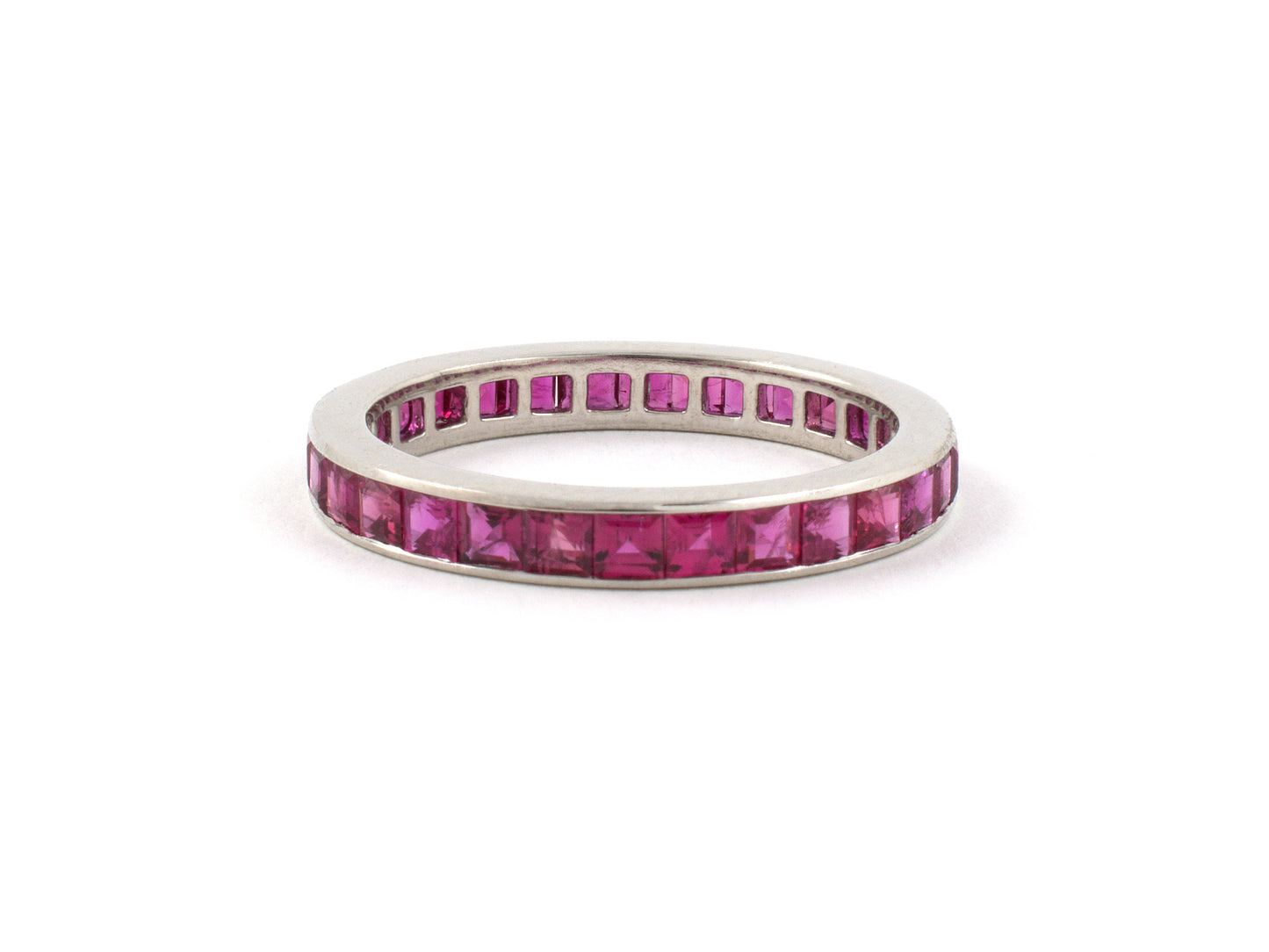 901990 - SOLD - Platinum Ruby Channel Set Eternity Ring