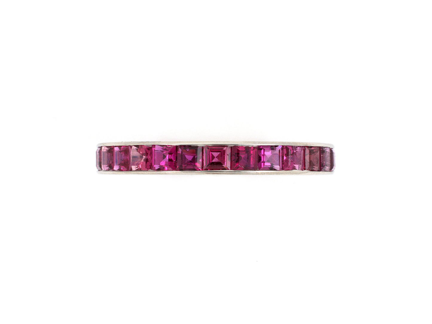 901991 - SOLD - Platinum Ruby Channel Set Eternity Ring