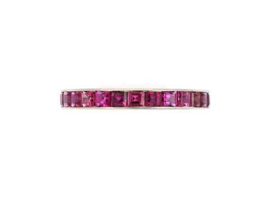 901991 - SOLD - Platinum Ruby Channel Set Eternity Ring