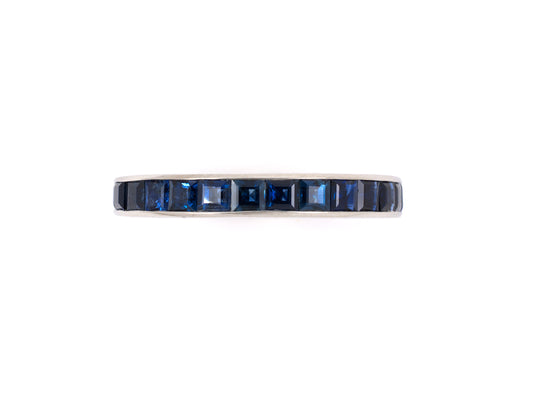901993 - SOLD - Platinum Sapphire Channel Set Eternity Ring