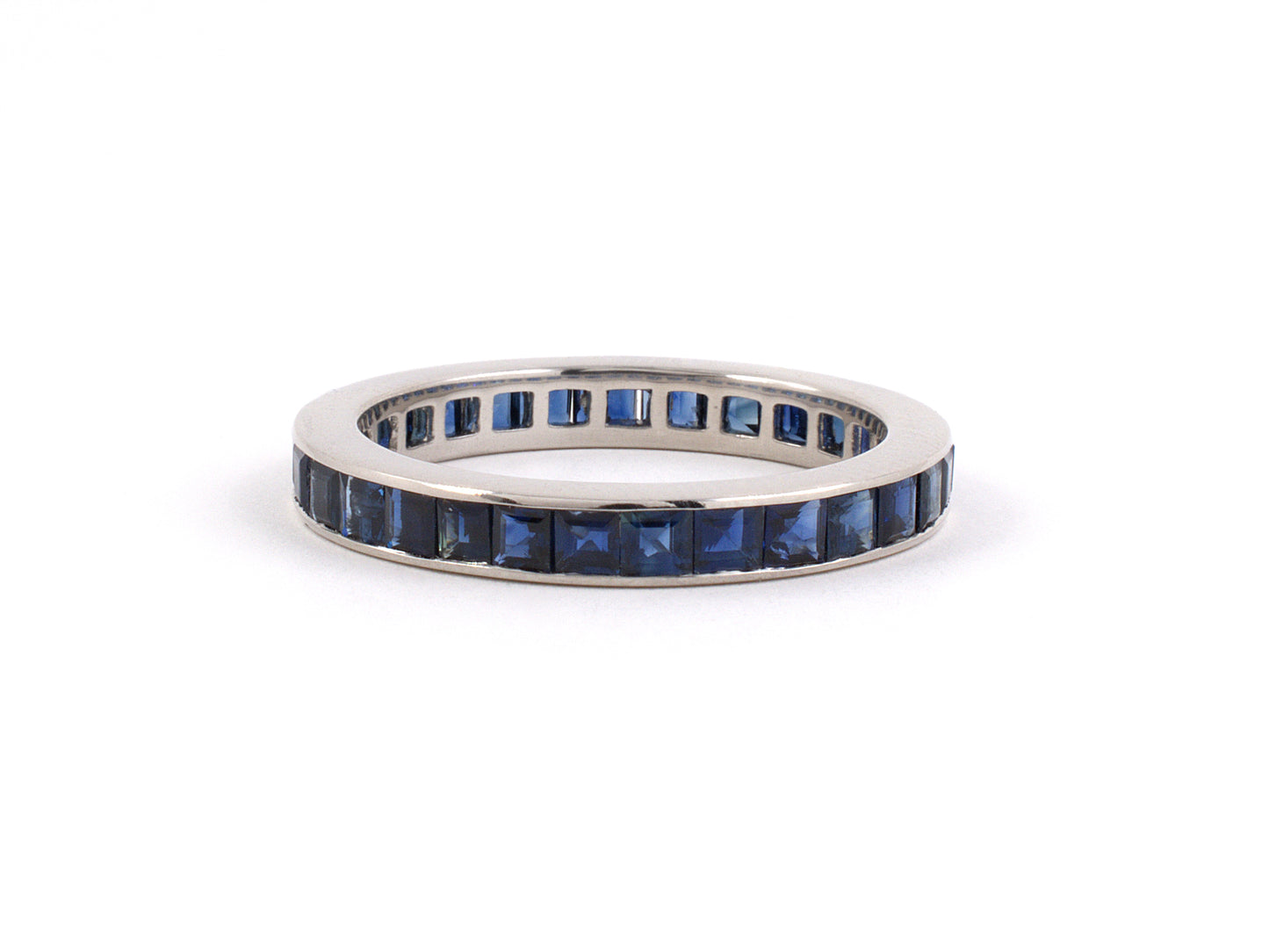 901994 - SOLD - Platinum Sapphire Channel Set Eternity Ring