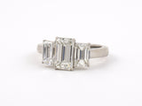 902006 - Platinum GIA Emerald Cut Diamond 3 Stone Ring