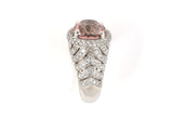 902007 - Gold Diamond Mauve Pink Tourmaline Cocktail Cluster Ring