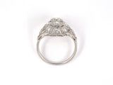 902012 - Art Deco Platinum Diamond 2-Stone Dinner Ring