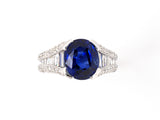 902017 - Gold Oval AGL Sapphire Diamond Pave Engagement Style Ring