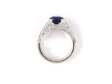 902017 - Gold Oval AGL Sapphire Diamond Pave Engagement Style Ring