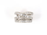 902036 - Platinum Diamond Channel Set 3-Row Woven X Wedding-Band Ring