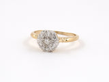 902044 - Circa 1950 Gold Diamond Cluster Top Engagement Style Ring