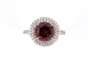 902053 - Tiffany Soleste Platinum Pink Tourmaline Diamond Halo Engagement Ring