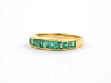 902056 - SOLD - Gold Square Emerald Channel Set Wedding Band Ring