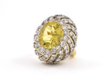 902059 - Circa 1970 Platinum Gold Heliodor Diamond Swirl Cluster Dinner RIng