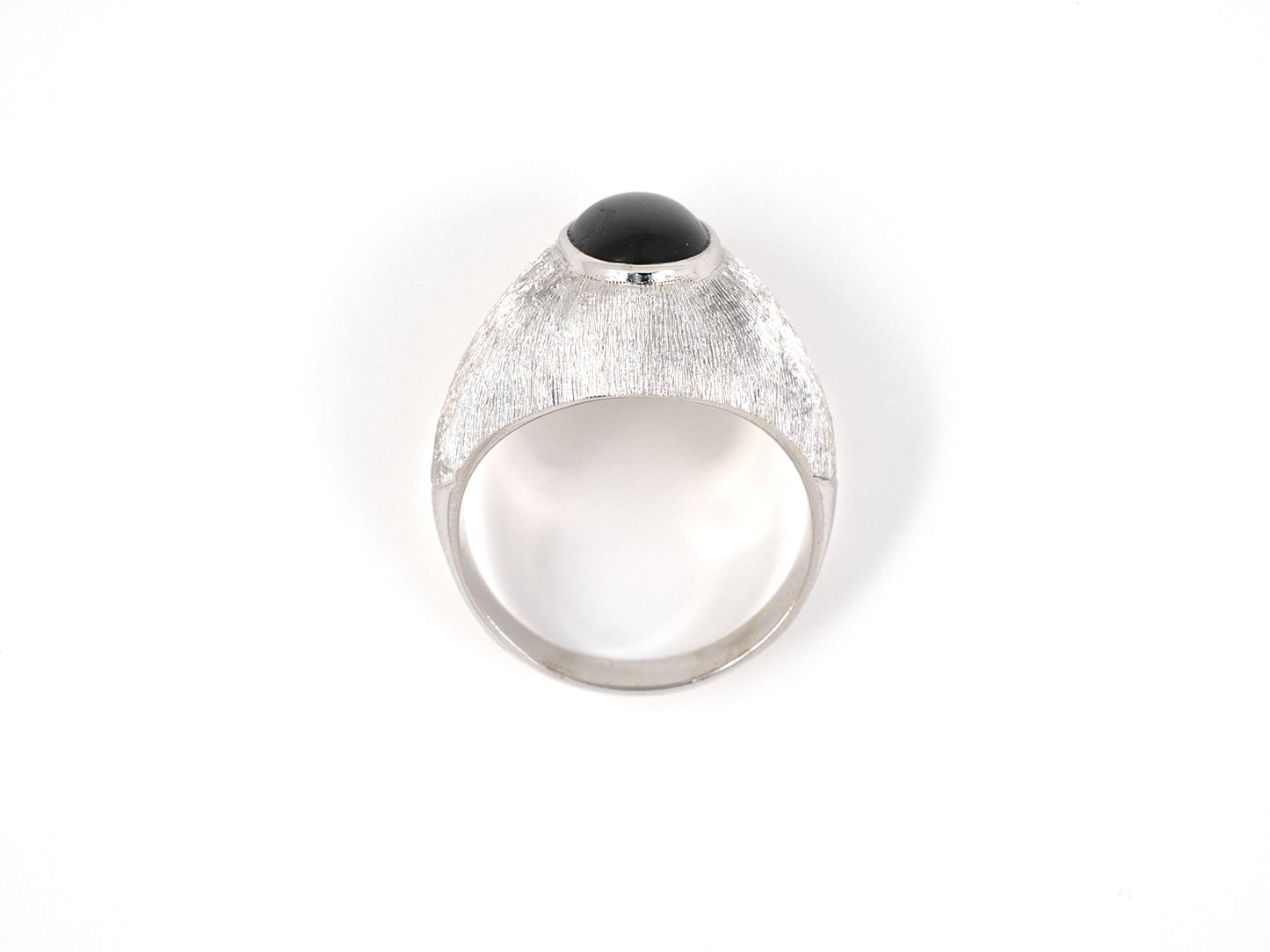 902060 - SOLD - Gold Green Cat's Eye Sabi Finish Ring