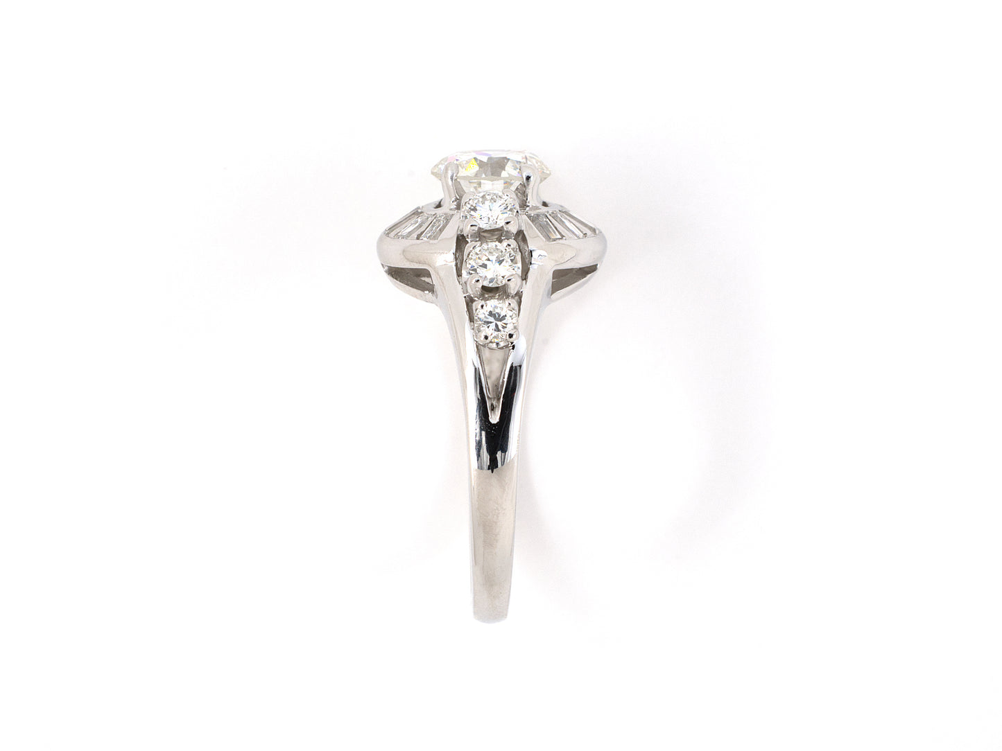 902061 - Circa 1950s Platinum Diamond Cluster Engagement Style Ring