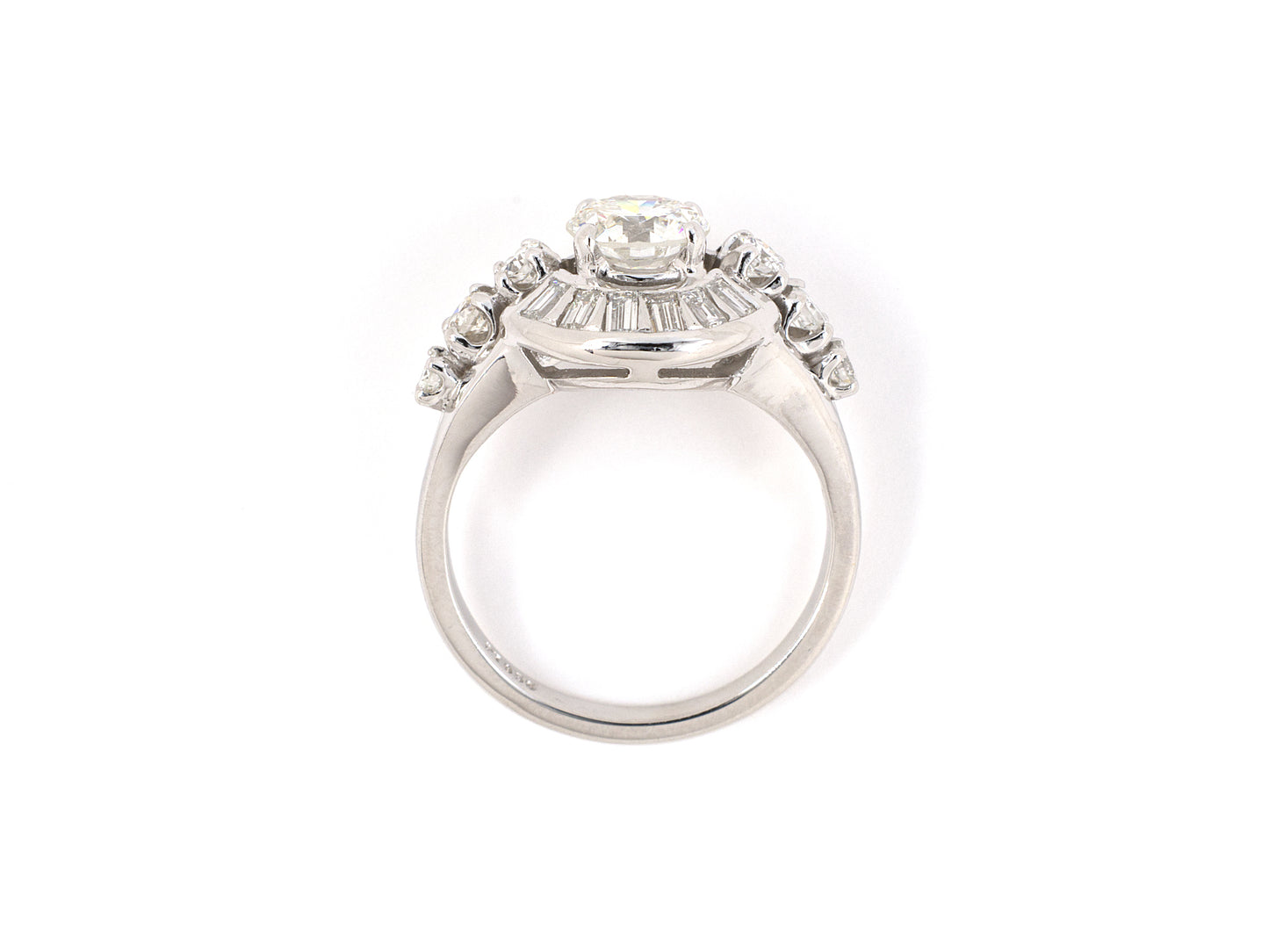 902061 - Circa 1950s Platinum Diamond Cluster Engagement Style Ring