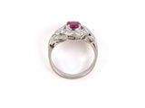 902065 - Circa 1950S Platinum AGL Burma Ruby Diamond Cocktail Engagement Ring