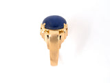 902068 - Gold Cabochon Star Sapphire Carved Bezel Ring
