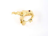 902090 - Circa 1969 Kurt Wayne Gold Ruby Carved Frog Ring