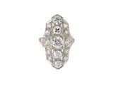 902108 - Art Deco Platinum Diamond Chased Filigree Dinner Ring