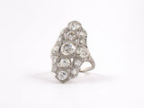 902108 - Art Deco Platinum Diamond Chased Filigree Dinner Ring