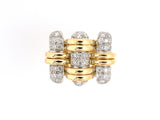 902115 - Verdura Trio Gold Platinum Pave Set Diamond Ring