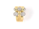 902115 - Verdura Trio Gold Platinum Pave Set Diamond Ring