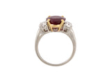 902117 - Oscar Heyman Platinum Gold AGL Burma Ruby Diamond Engagement Ring