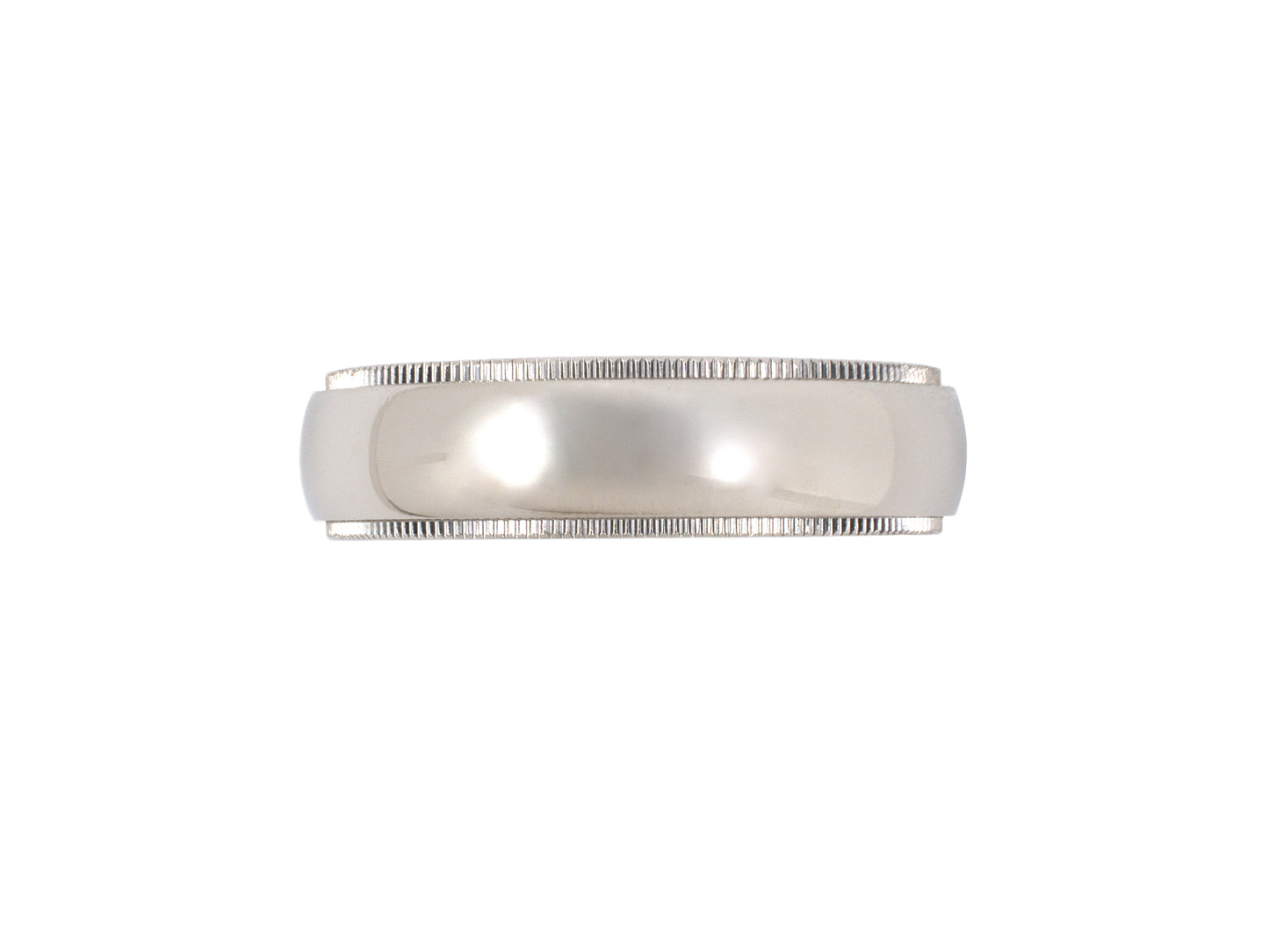 902118 - SOLD - Tiffany Platinum Beaded Edge Wedding-Band Ring
