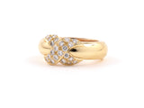 902119 - Gold Pave Set Diamond X Ring