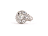 902123 - Circa 1940 Platinum Diamond Cluster Cocktail Ring