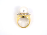 90837 - Gold South Sea Pearl Diamond Cluster Ring