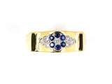 90887 - SOLD - Gold Diamond Sapphire Ring