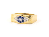 90887 - SOLD - Gold Diamond Sapphire Ring