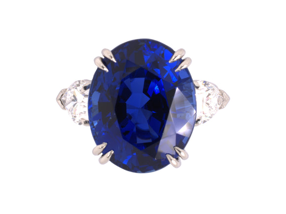 91449 - Platinum AGL 18 ct Ceylon Sapphire GIA Diamond Ring