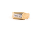 91523 - SOLD - Gold Diamond Bark Finish Ring