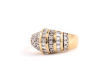 91660 - Gold Diamond Pave Princess Ring