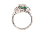 92248 - SOLD - Art Deco Platinum Diamond Emerald Cocktail Ring